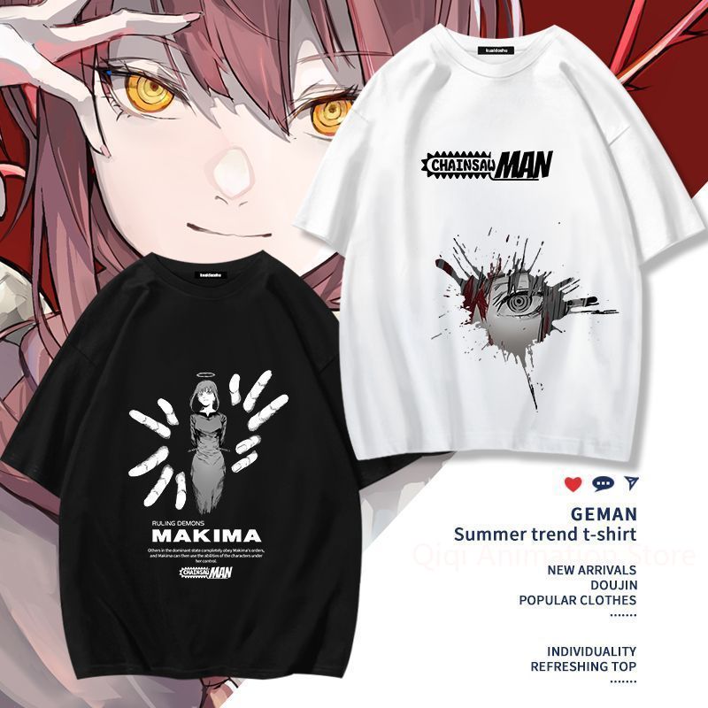 Women'S Accessories Clothing - Chainsaw Man Anime Makima Pochita T-shirt