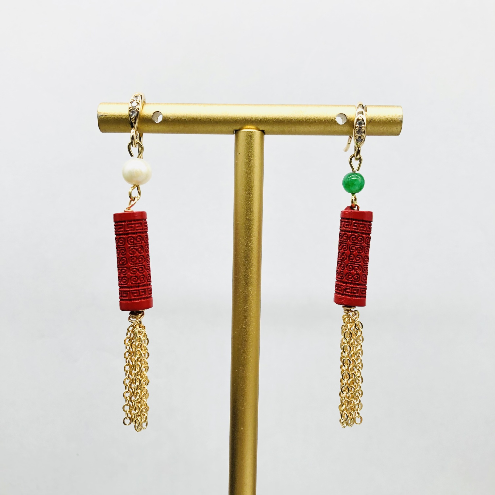 Women'S Accessories Manufacturers - Boucles d'oreilles à franges AB cinabre,