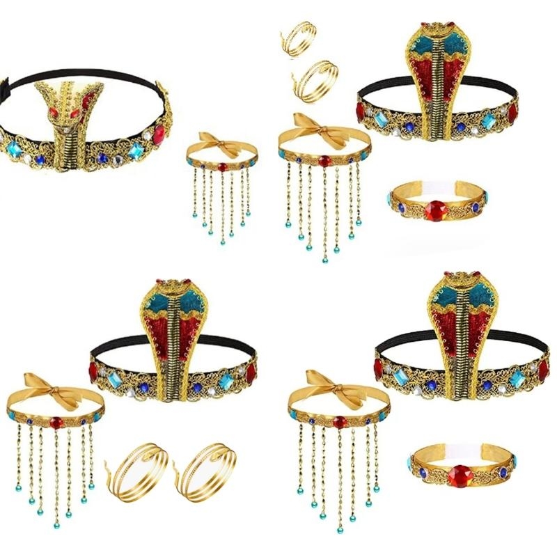 Women'S Egyptian Accessories - Accessoires Costume égyptien, collier perles, couvre-chef