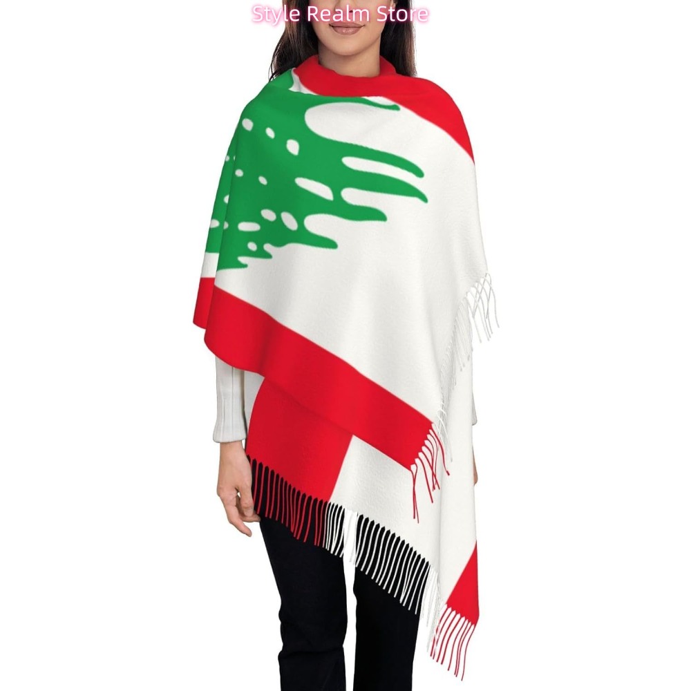 Women Accessories Lebanon - Écharpe en polyester imprimée drapeau du