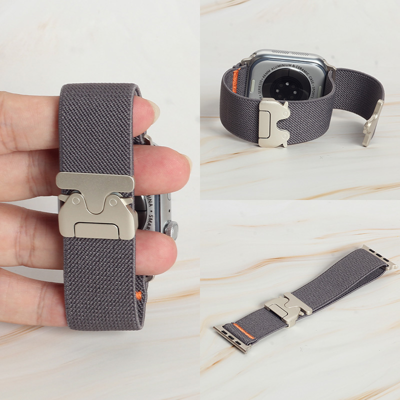 Women Accessories Website - Bracelet en nylon élastique avec surpiqûres