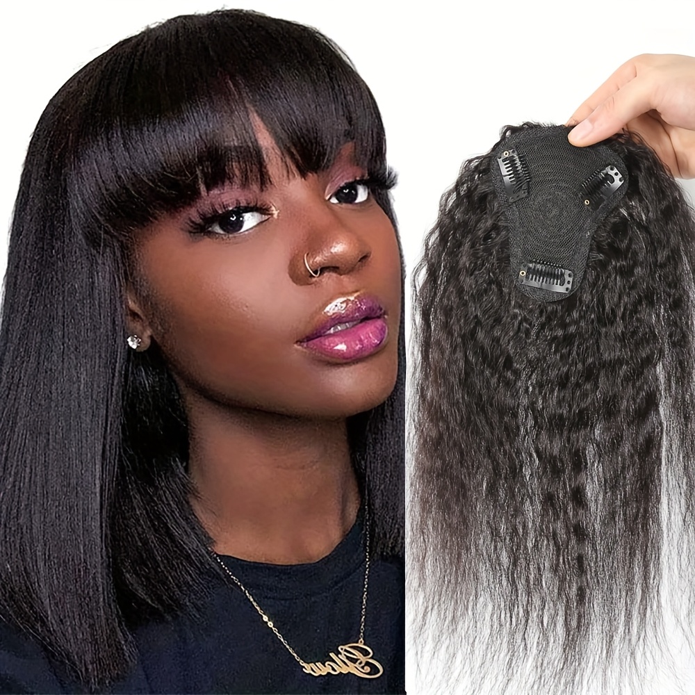 Women Accessories On Sale - Cheveux crépus droits avec frange, postiche