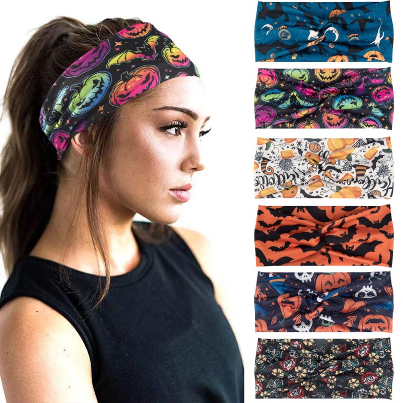 Women'S Running Accessories - Bohème imprimé crâne citrouille Grimace Halloween