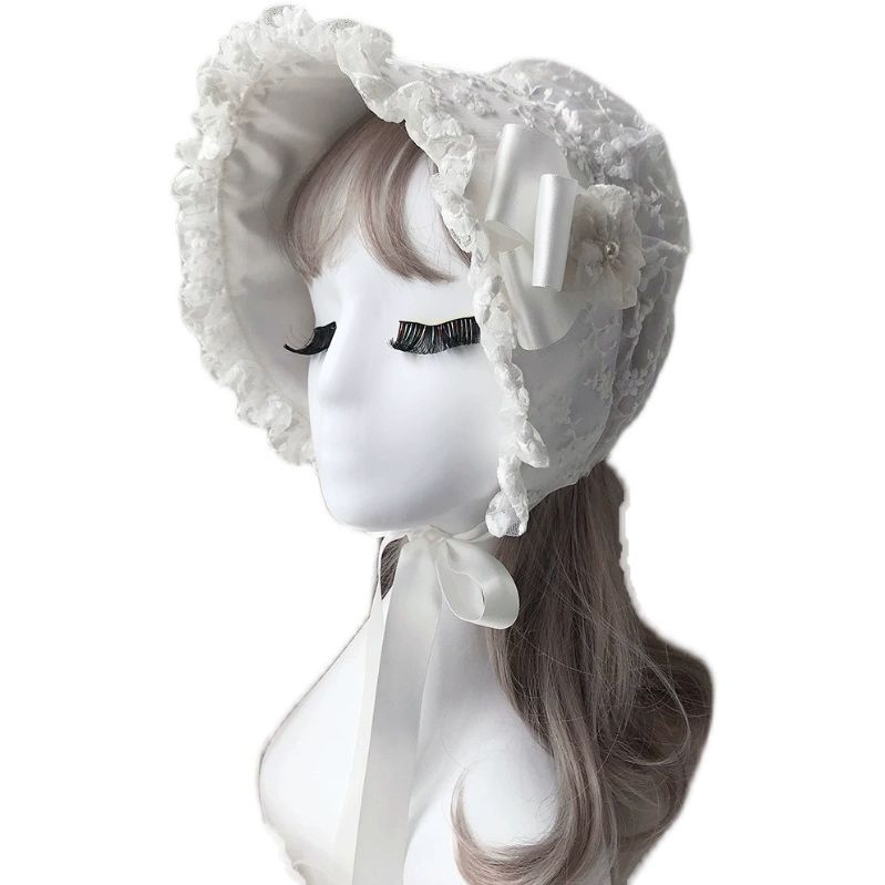 Women Accessories Photos - Bonnet de nuit adulte visière dentelle