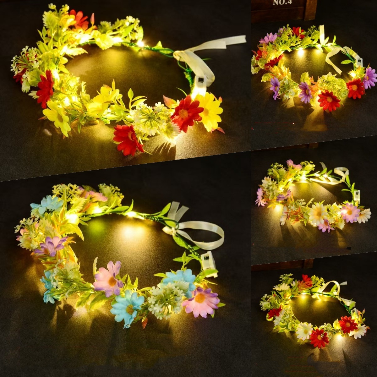 Couronne de fleurs lumineuse à - Women Accessories Photos avis et prix